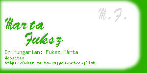marta fuksz business card