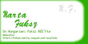 marta fuksz business card